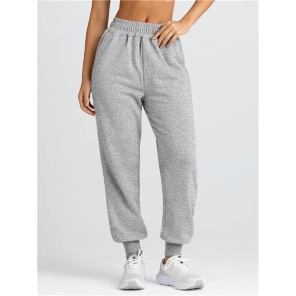 Women's High-Waisted Baggy Jogger Sweatpants Fall Lounge Trousers - Picture 2 of 7